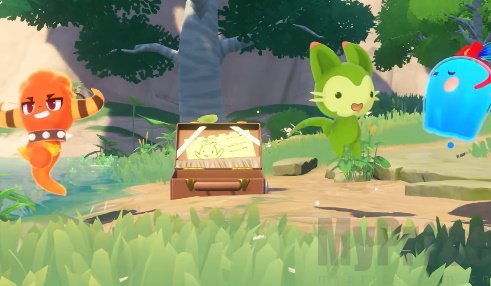 洛克王国世界初始精灵选择界面喵喵火花水蓝蓝展示