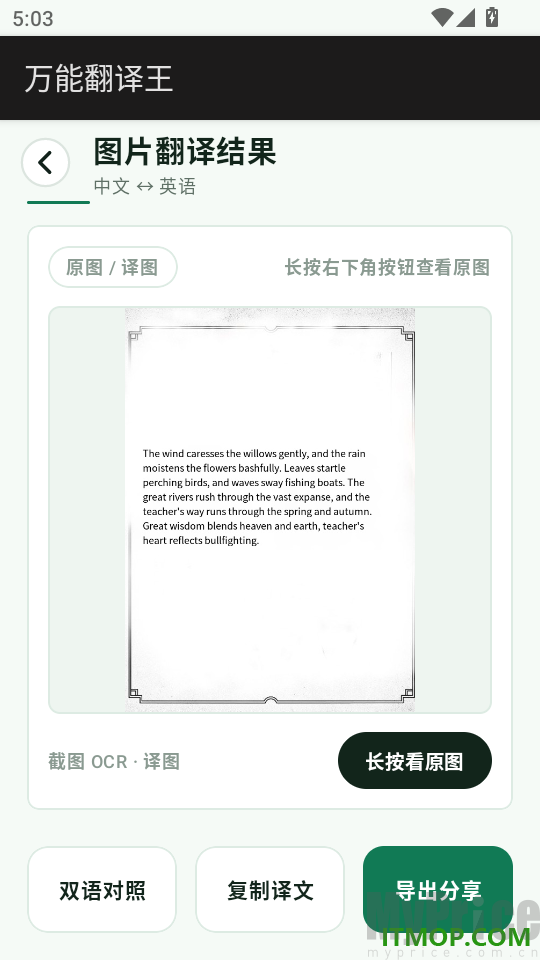 图片翻译结果与导出功能