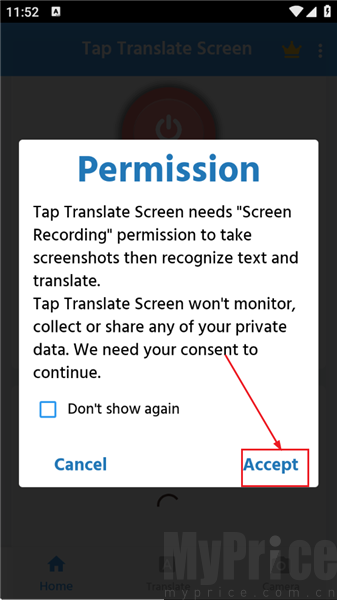 Tap&nbsp;Translate&nbsp;Screen