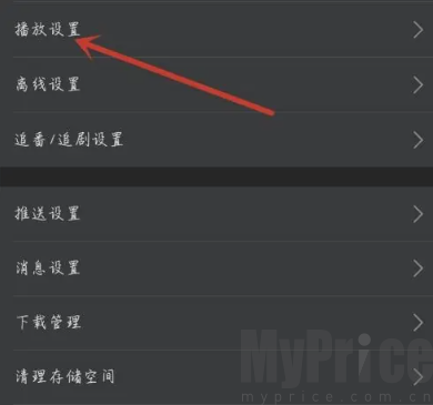 漫漫漫画播放设置选项页面