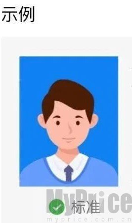 标准合格蓝底证件照示例