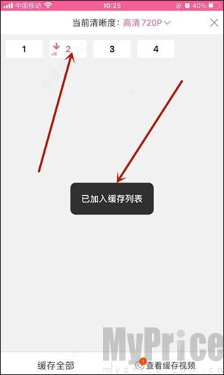 选择下载剧集界面