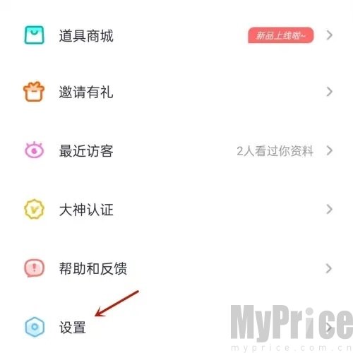 设置功能入口界面
