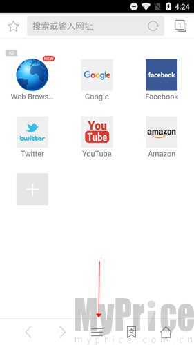Web浏览器更多按钮位置