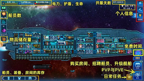 超时空星舰游戏主界面全景截图