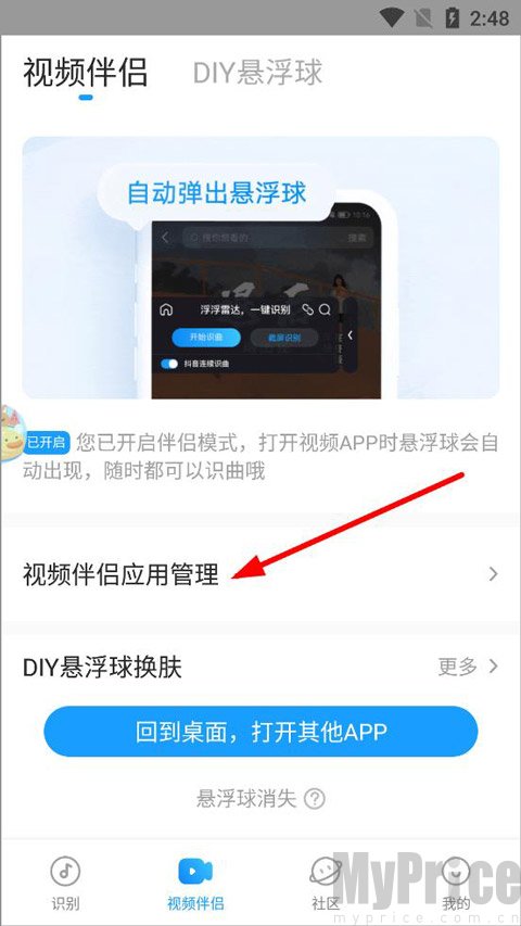 浮浮雷达悬浮球权限与皮肤设置页面