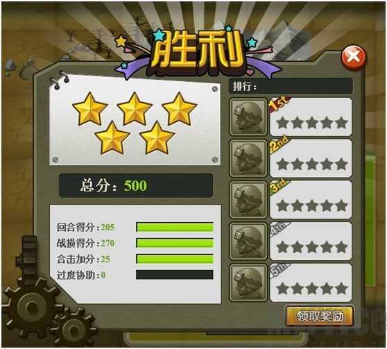 小兵大战第一关消灭敌人取得胜利
