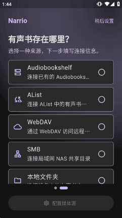 Narrio配置媒体源类型与名称