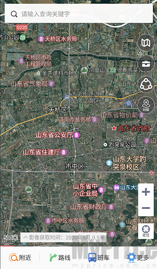 天地图山东矢量图与影像图切换界面
