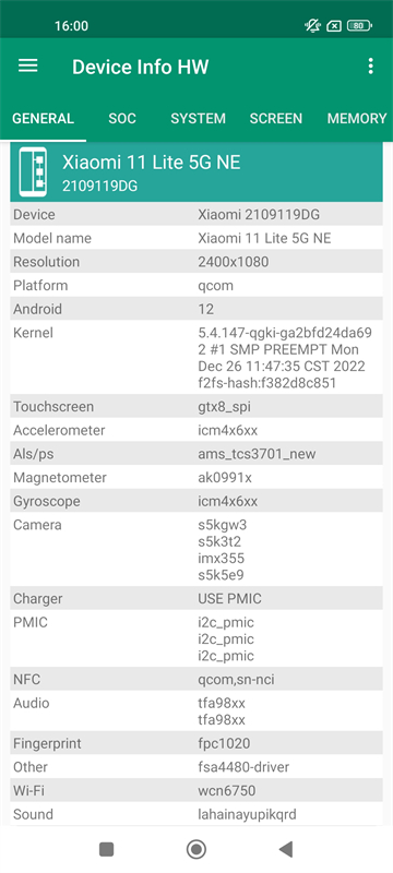 device info hw
