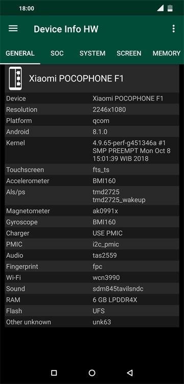 device info hw