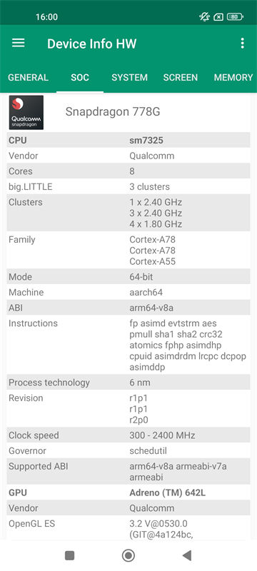device info hw